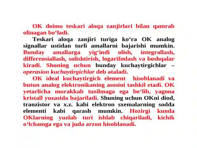 Operasion kuchaytirgichning shartli belgilanishlari 4