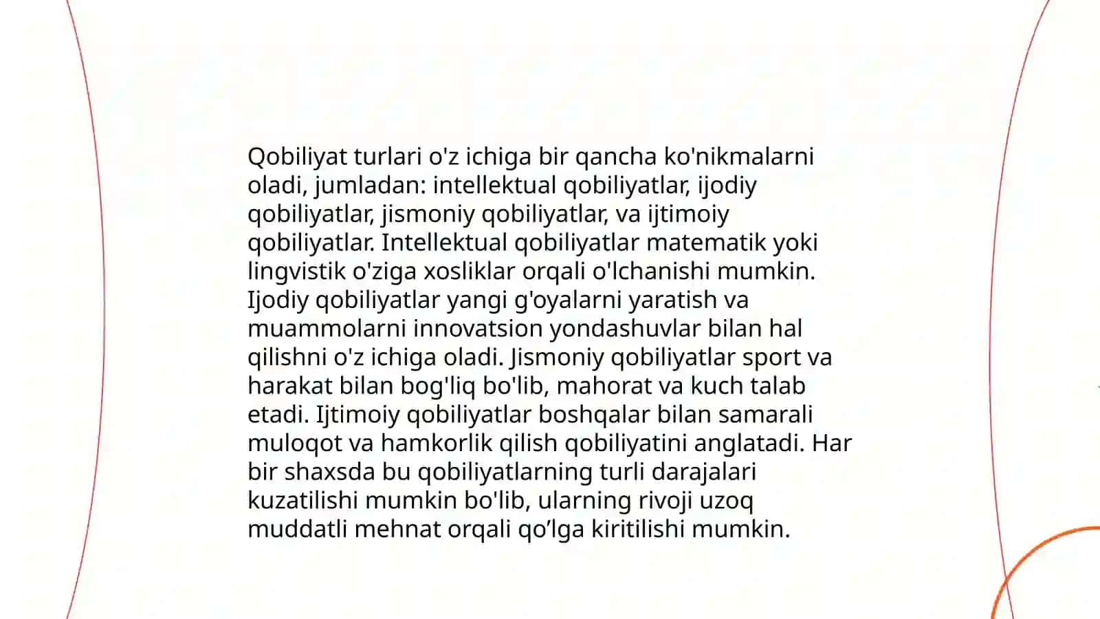 Qobiliyat va uning rivojlanishi 4