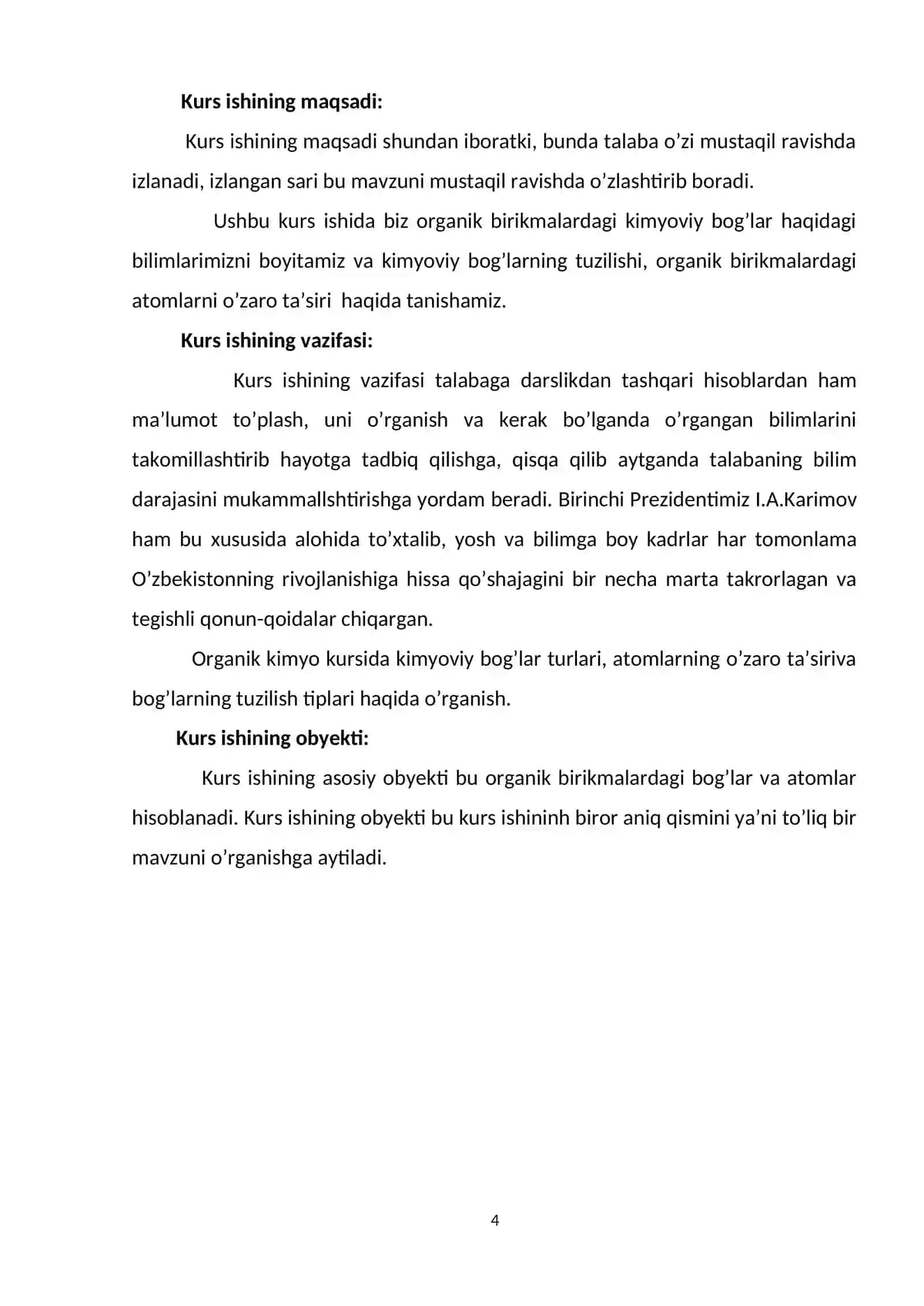 ORGANIK KIMYO KURSIDA KIMYOVIY BOG’LAR. BOG’LARNING TIPLARI 4