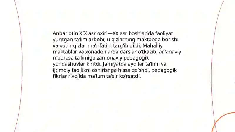 XIX asrning ikkinchi yarmida va XX asr boshlarida taʼlim va pedagogik fikrlar 4