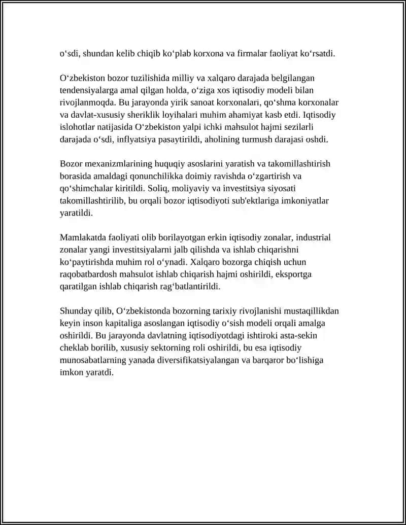 O'ZBEKISTON RESPUBLIKASIDA BOZOR TUZULISHI VA UNING TURLARI 4