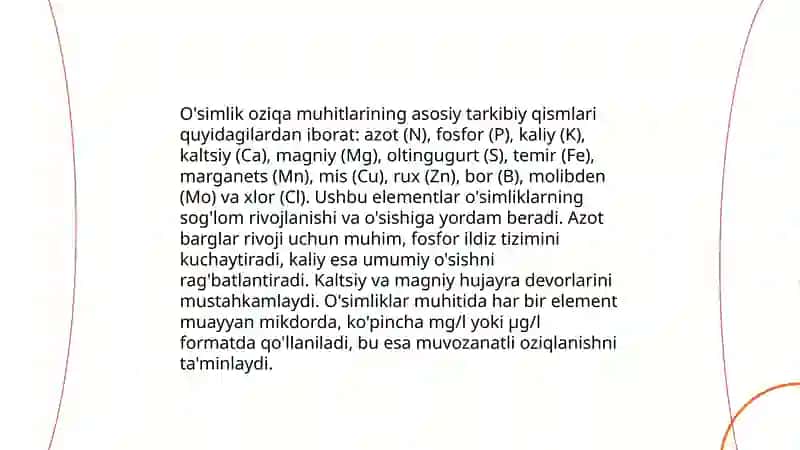 In vitro da o’simlik hujayra to’qima va organlarining kulturalash uchun oziqa muhitlari va ularni tayyrlash prinsiplari 4