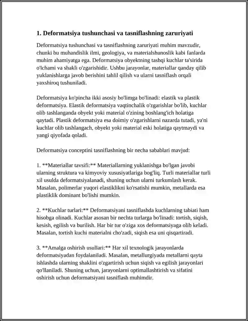 DEFORMATSIYALARNING TASNIFLANISHINI ASOSLAB BERING 4