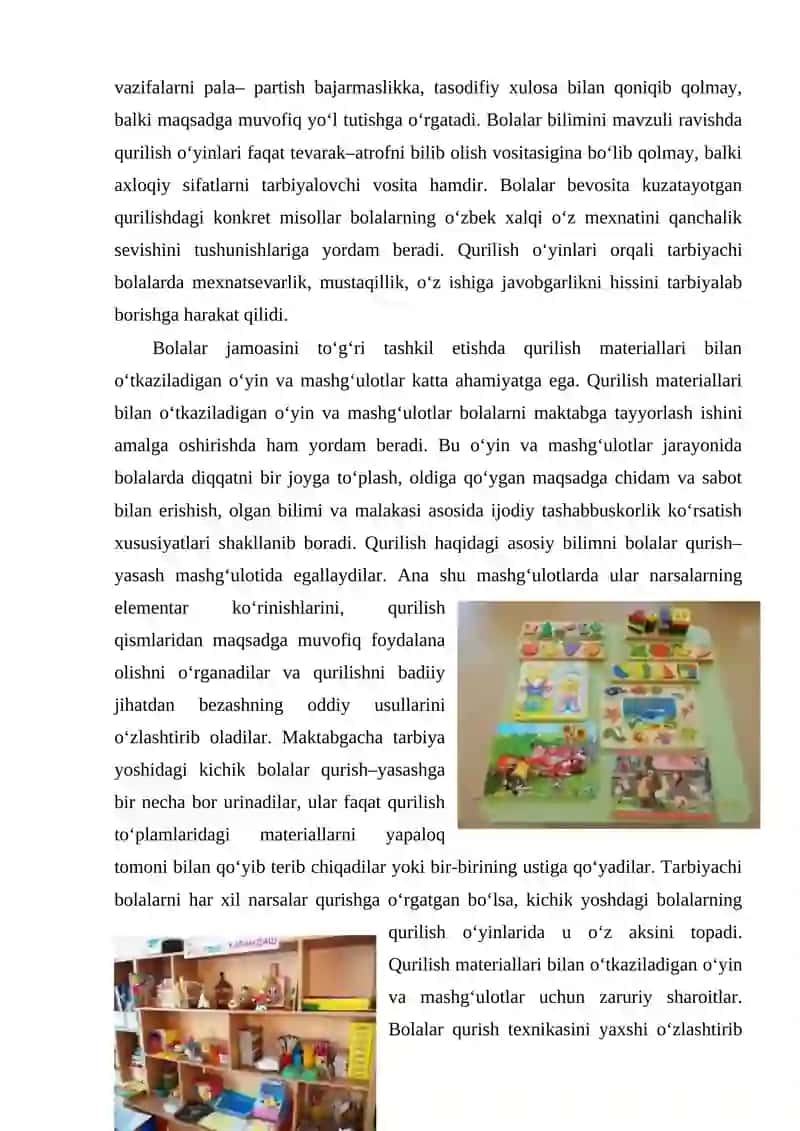 Katta yoshdagi bolalar guruhida qurish yasash mashgulotlari 4