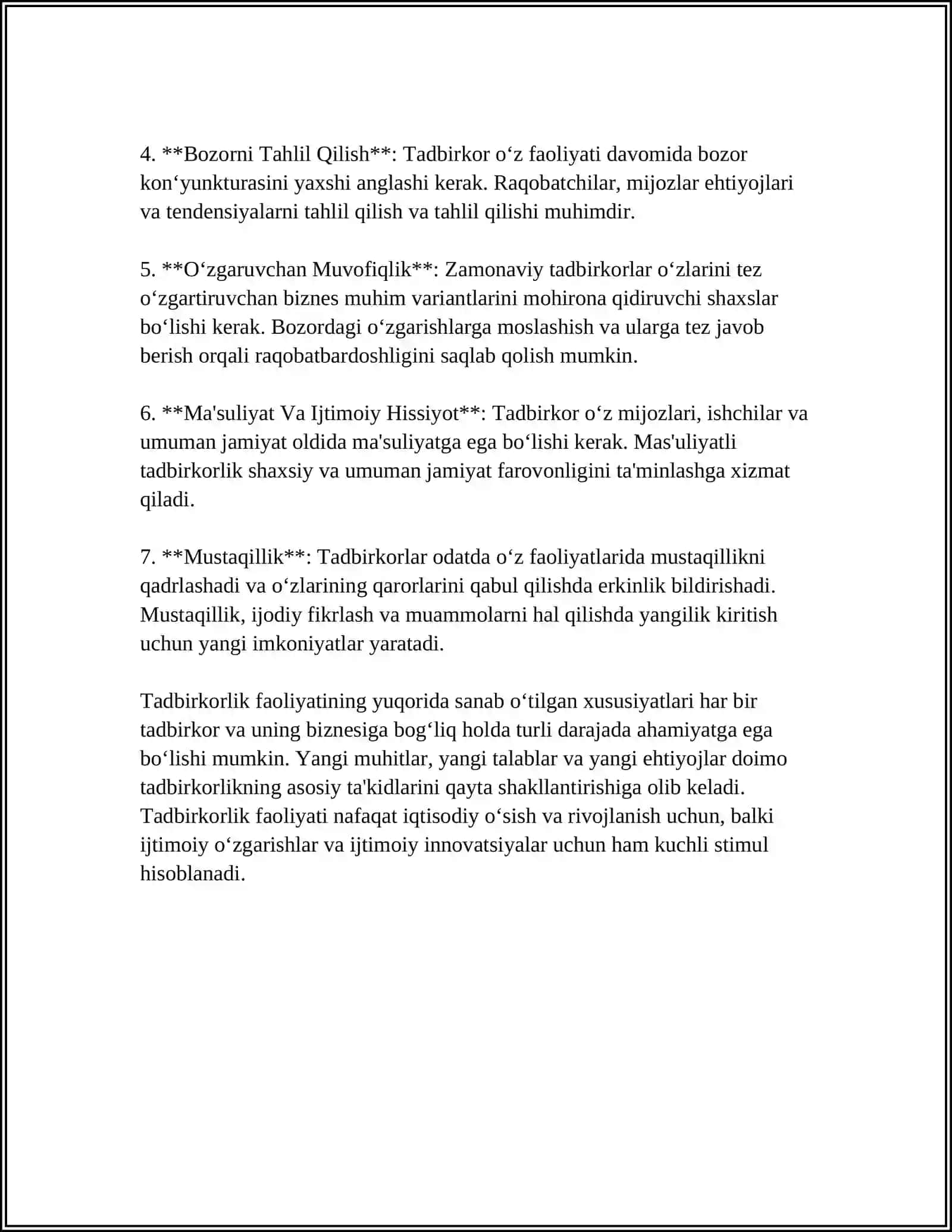 TADBIRKORLIK FAOLIYATI VA TADBIRKORLIK KAPITALI 4