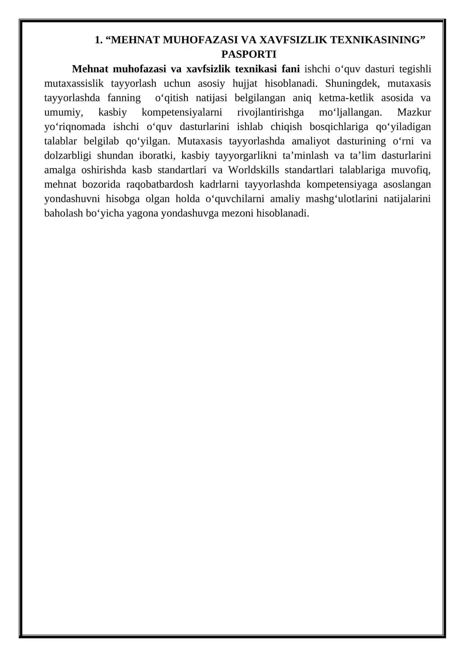 MEHNAT MUHOFAZASI VA XAVFSIZLIK TEXNIKASI O’QITISH MATERIALLARI 4