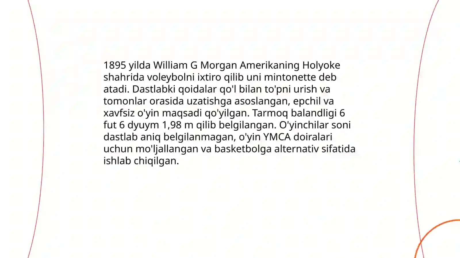 Voleybolning kelib chiqishi va ixtirochisi Uilyam G. Morgan 4