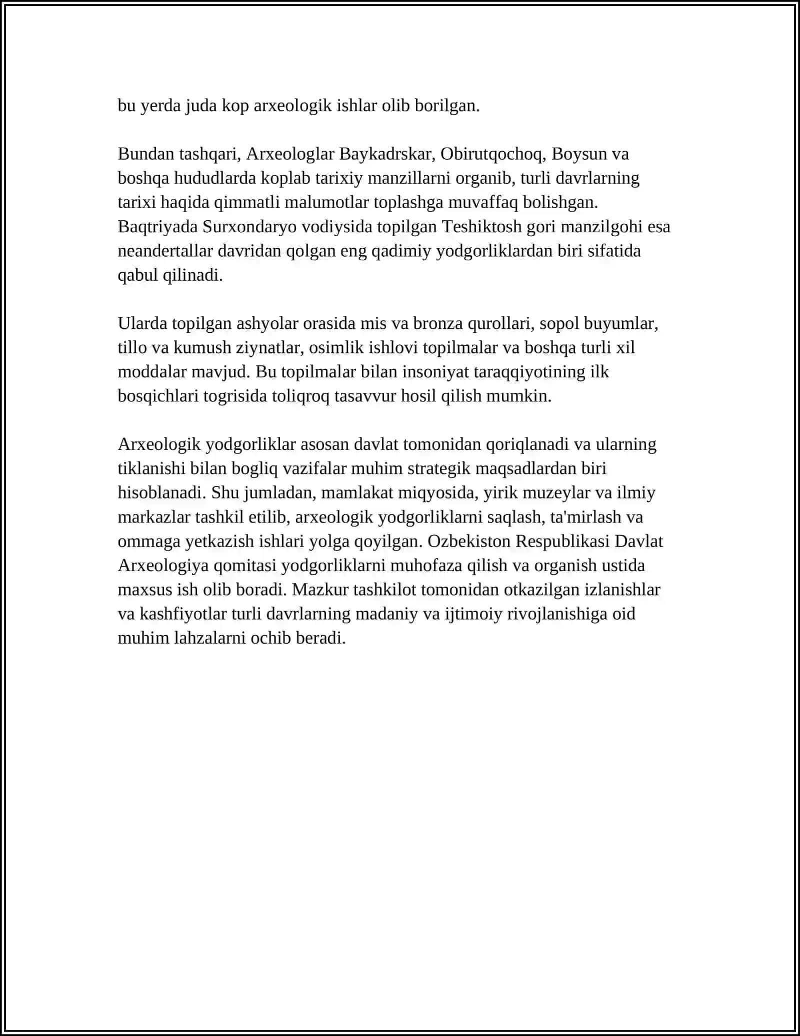 ARXEOLOGIK YODGORLIKLAR VA ULARNING TURLARI 4