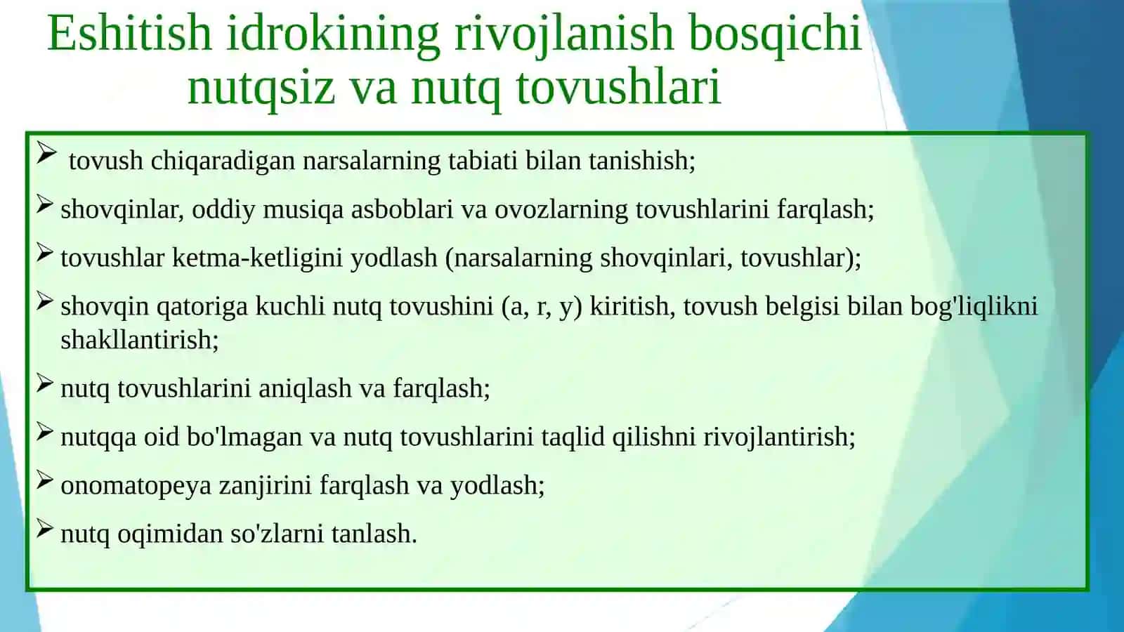 Sensoralaliyaning namoyon bo'lishi 4