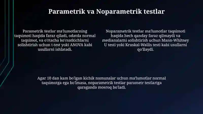 Statistika gipotezalarni tekshirish usullari 4
