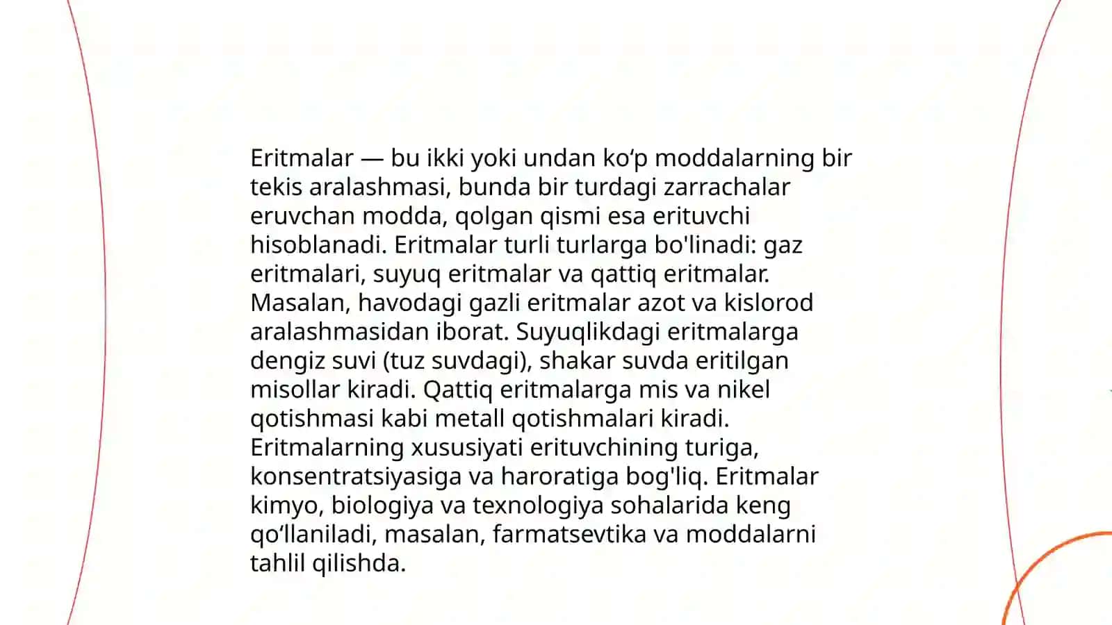 Eritmalar. Moddalar eruvchanligi 4