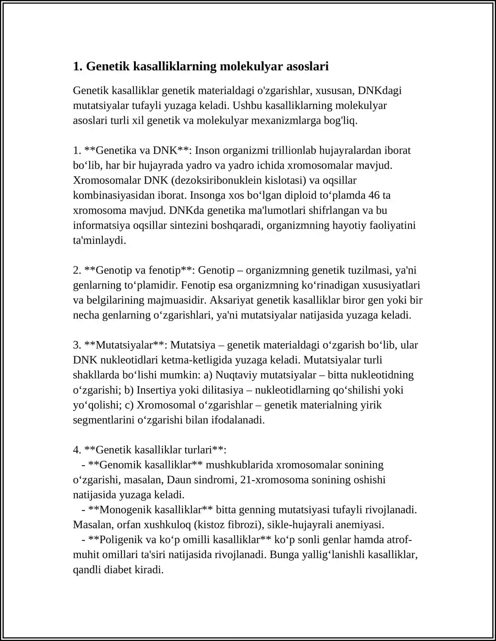 GENETIK XASTALIKLARNING MOLEKULYAR DIAGNOSTIK ASOSLARI 4