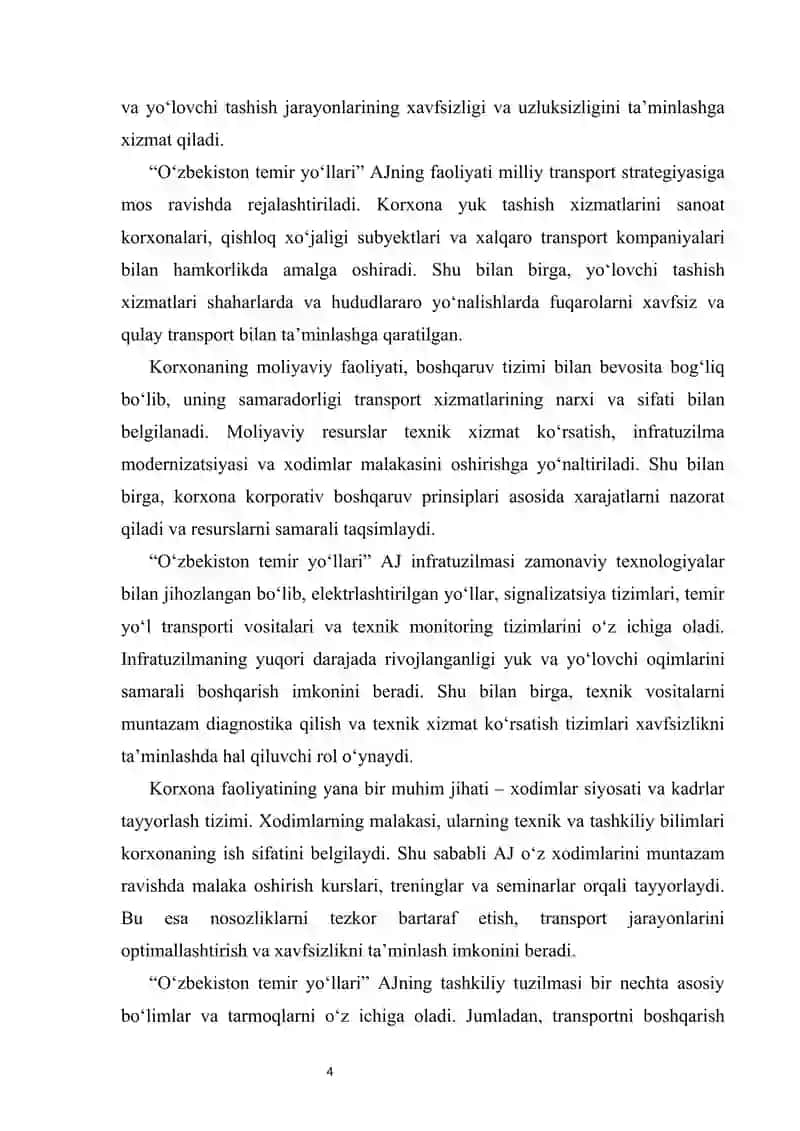 O‘zbekiston temir yo‘llari” AJda bartaraf etish va diagnostika usullari 4