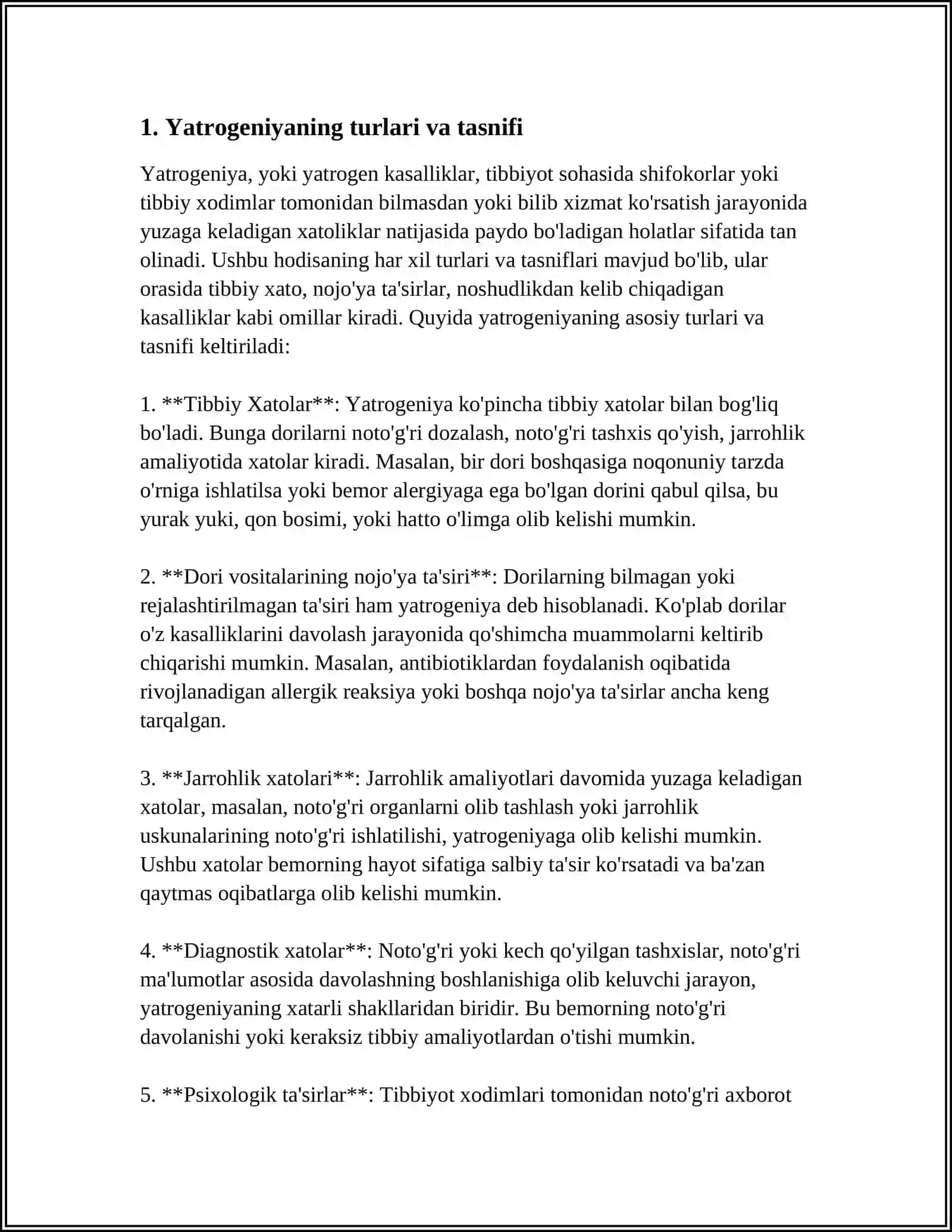 HOZIRGI ZAMON TIBBIYOTIDA YATROGENIYA MUAMMOLARI 4