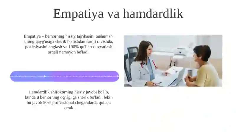 Muloqot: Shifokor va bemor muloqotining psixologik xususiyatlari 4