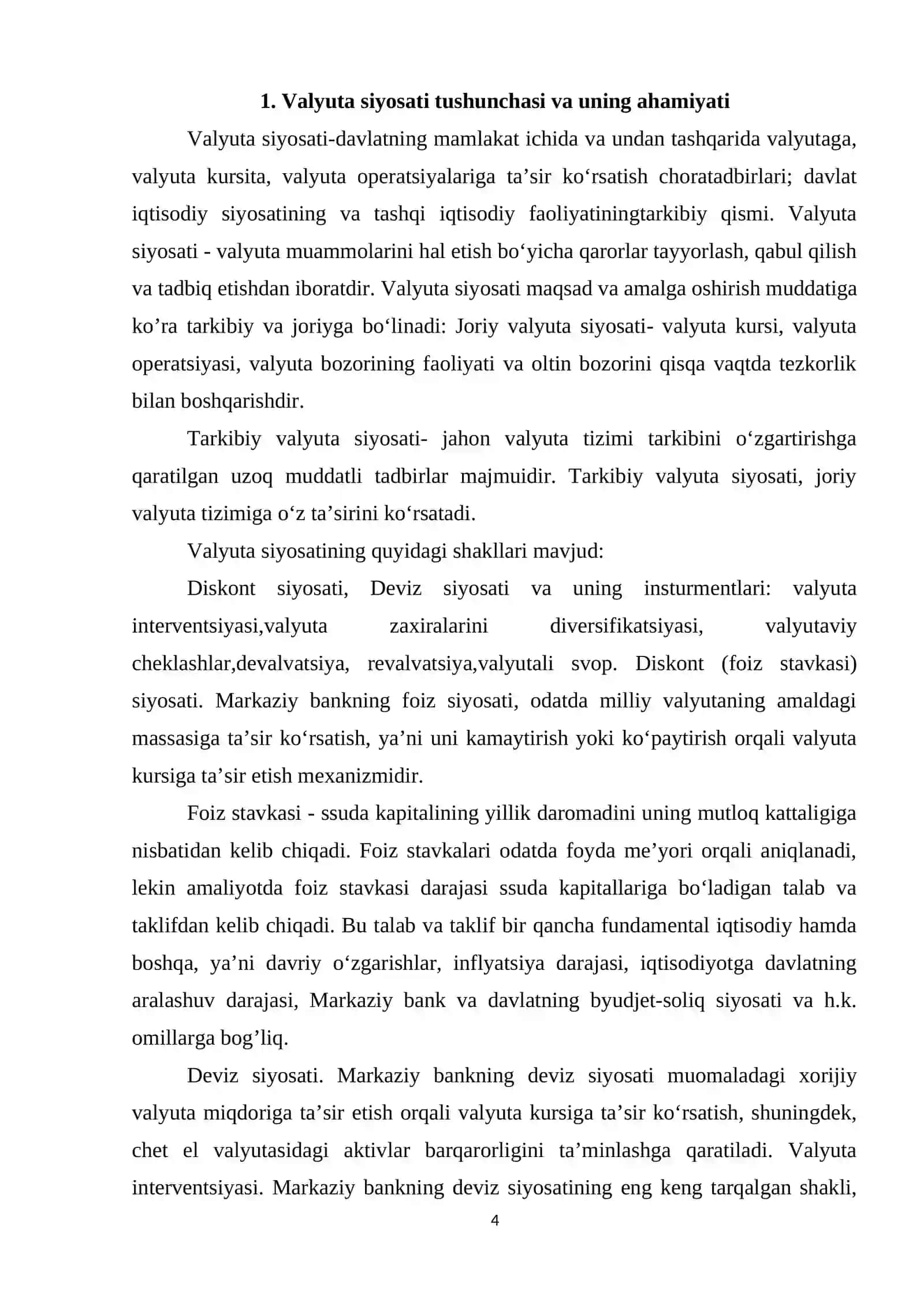 Valyutani erkinlashtirish siyosatini izchil davom ettirish,barqaror monetar siyosatni amalga oshirish 4