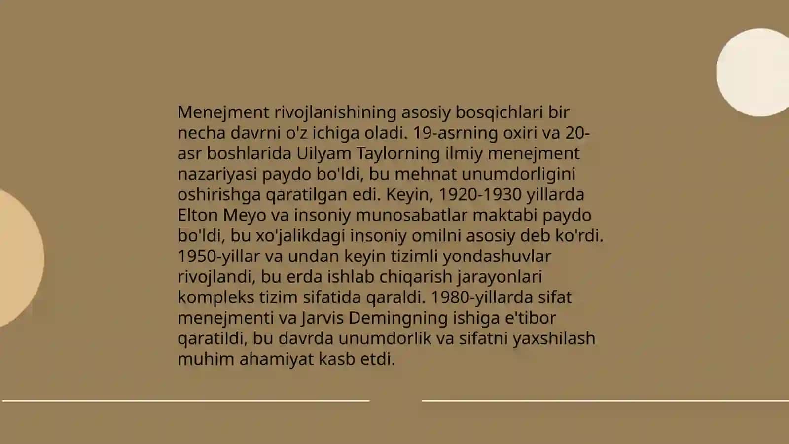 Menejment rivojlanishini tortinchi bosqichini tushuntirib bering 4