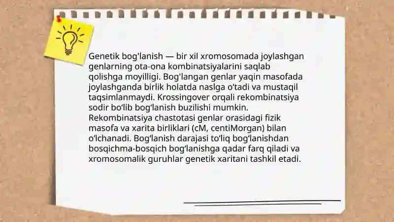 Belgilarning birikkan holda irsiylanishi va krossingover 4