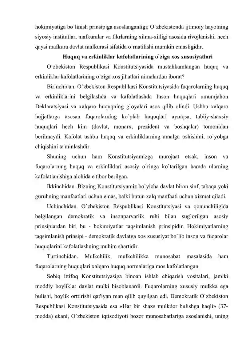 Inson huquq va erkinliliklarining ta’minlanishi 4
