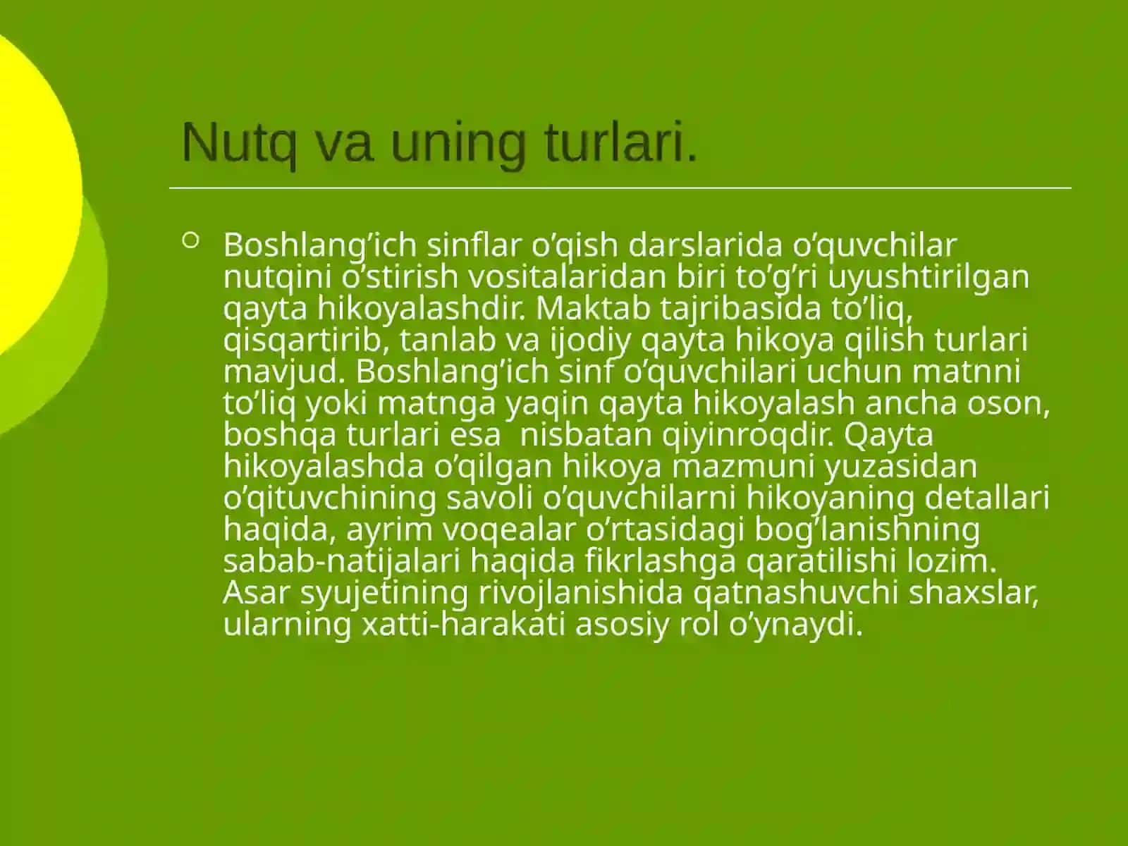 O’qish darslarida o’quvchilarning og’zaki nutqini o’stirish 4