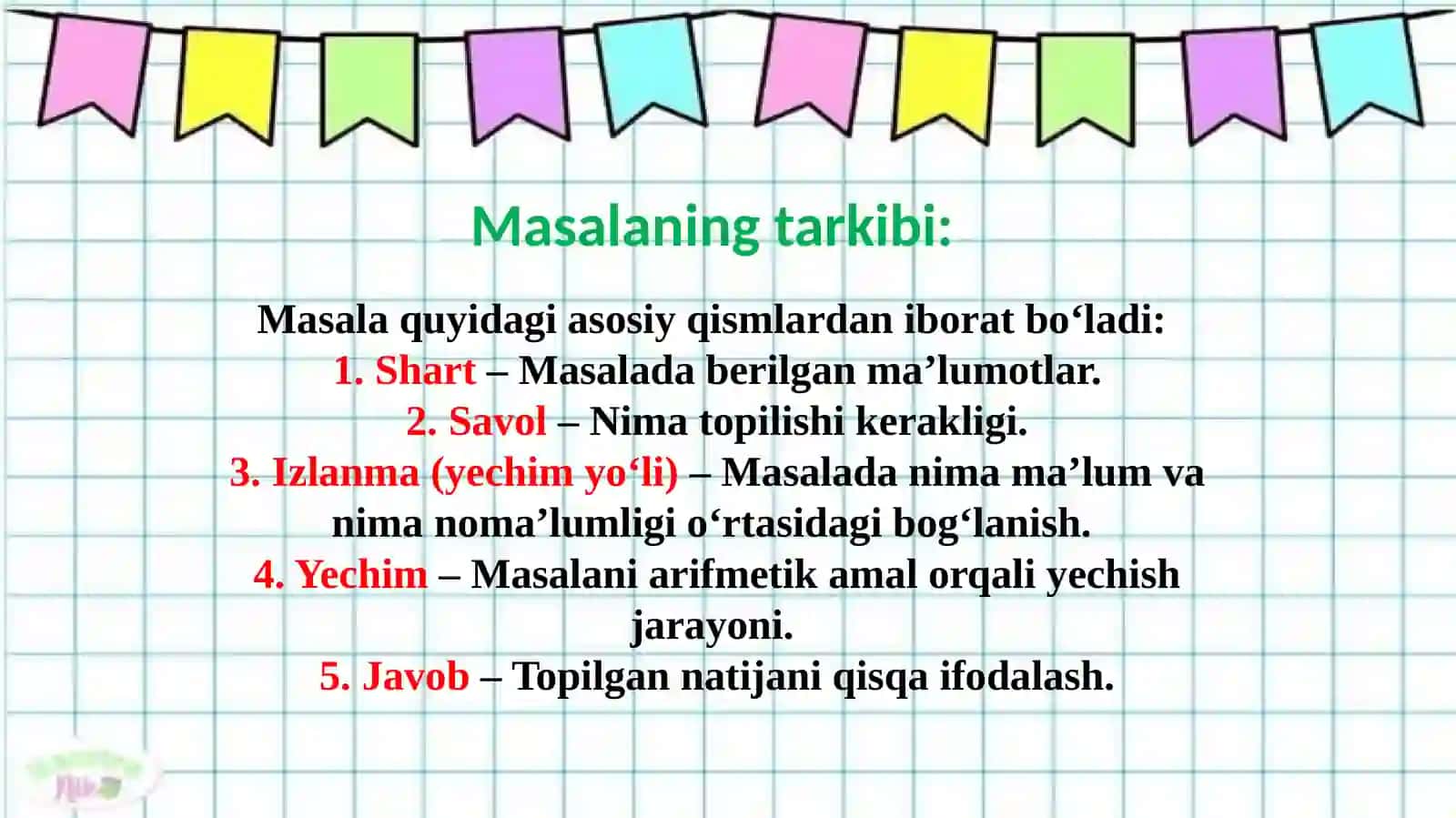 Arifmеtikmasalalaryеchishgaoʻrgatishmеtodikasi. Masalavauningtarkibi.Soddamasalalarniyеchishgaoʻrgatishmetodikasi 4