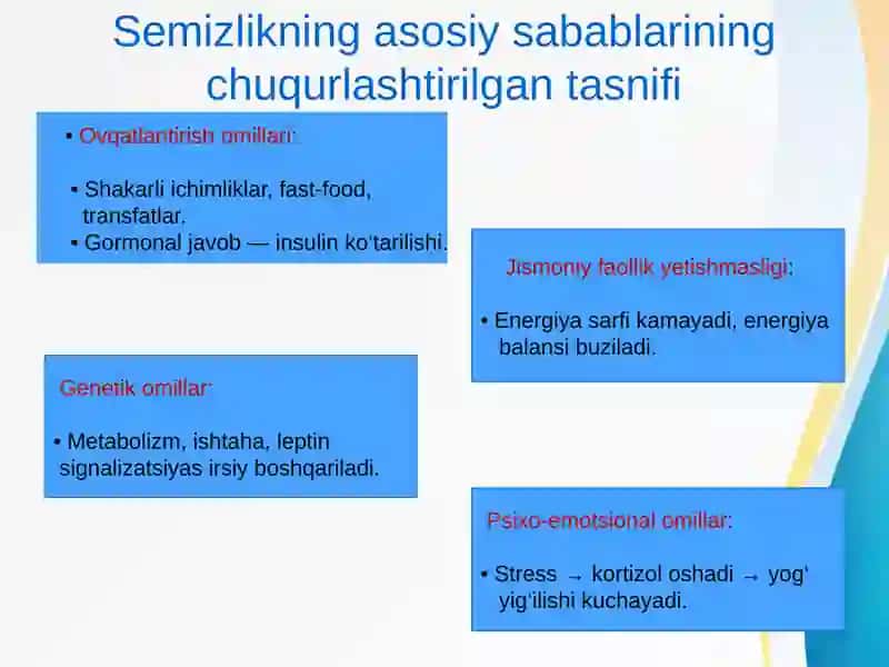 Semizlikni rivojlanishida genetik omillarning roli 4