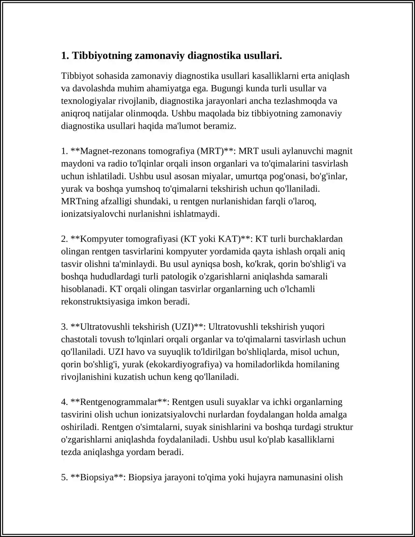 TIBBIYOT BIOLOGIYA VA FARMATSIYANING AMALIY MASALALARINI OCHIB BERISH 4