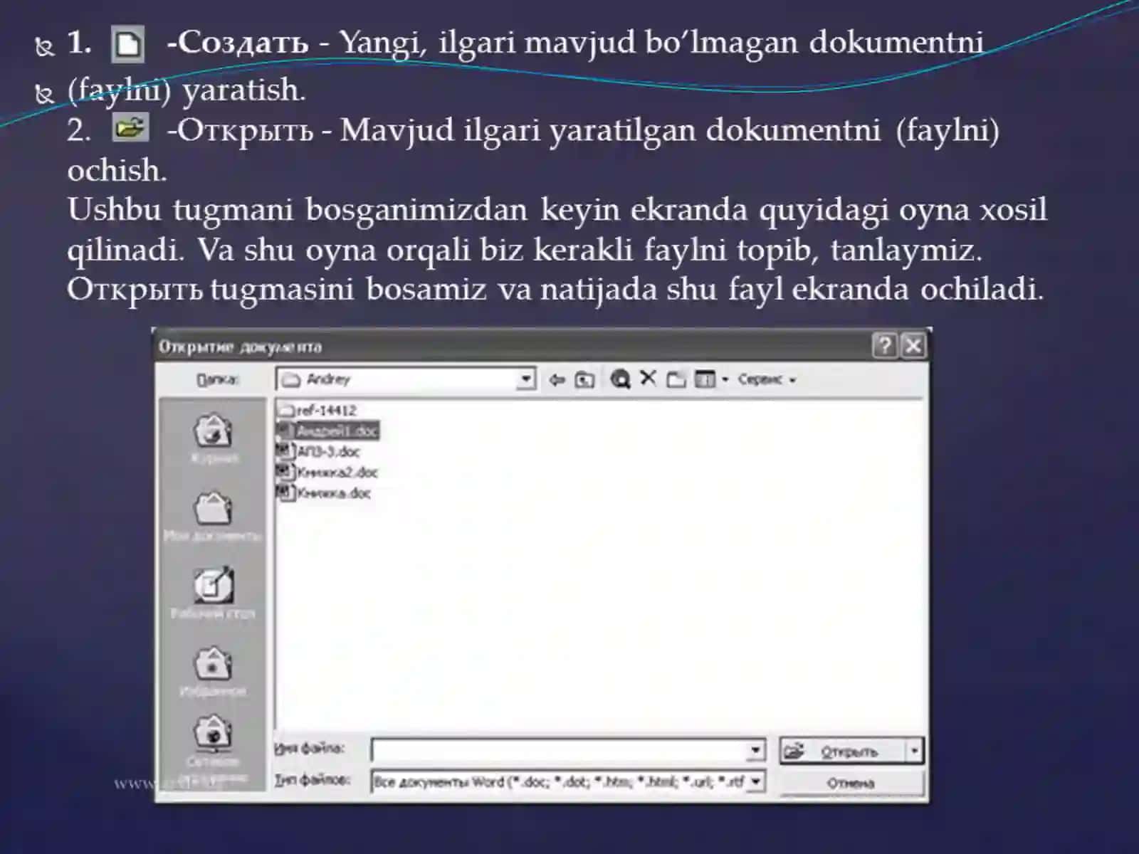 MS WORD matn redaktori 4