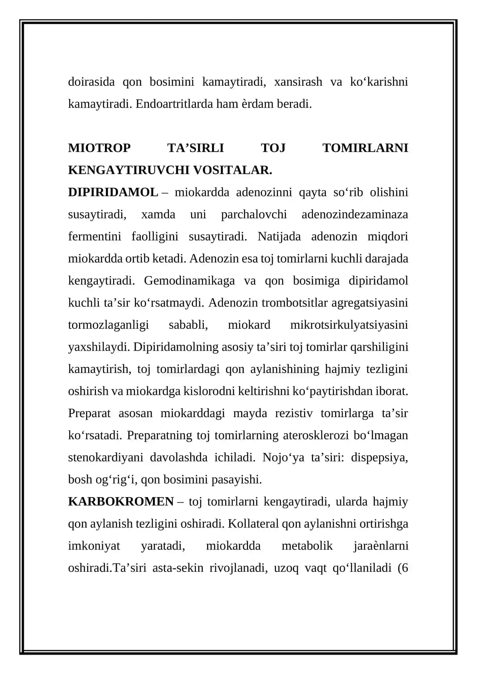 TOJ TOMIRLARDA QON AYLANISHI YETISHMOVCHILIGIDA QOʻLLANILADIGAN VOSITALAR 4
