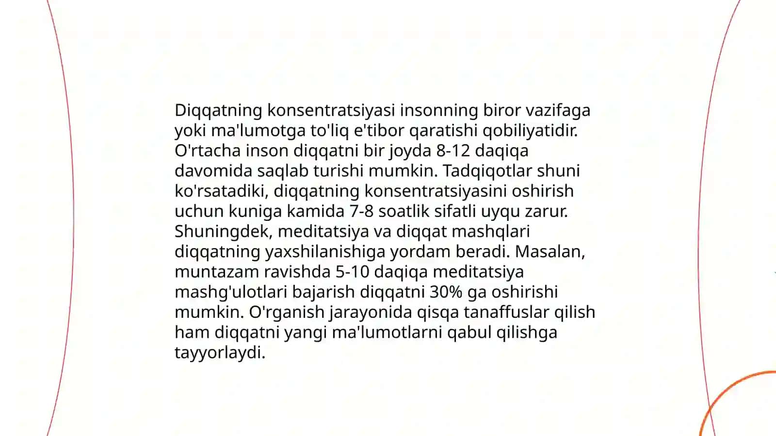 Diqqat turlari va uning xususiyatlari 4