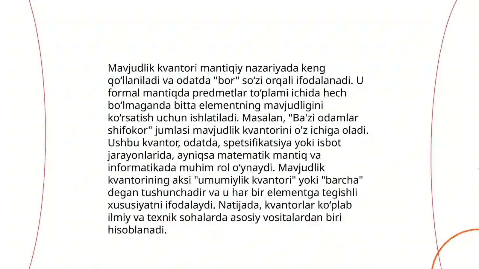Umumiylik va mavjudlik kvantorlari. Cheklangan kvantorlar. Mantiqiy kvadrat 4