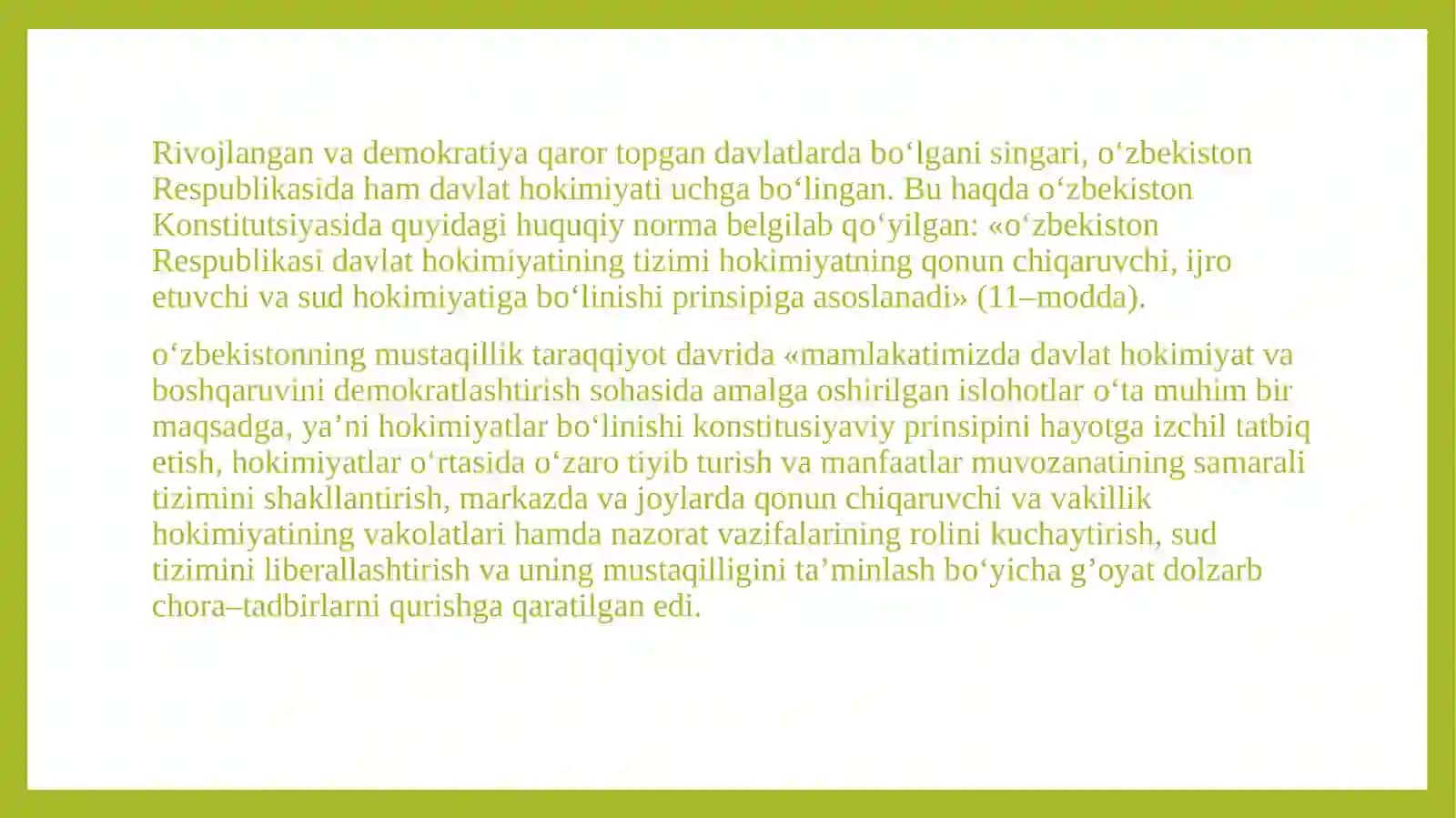 о‘ZBEKISTONDA DEMOKRATIK, FUQAROLIK JAMIYATIASOSLARINING SHAKLLANISHI, AMALGA OSHIRILGAN SIYOSIYISLOHOTLAR 4