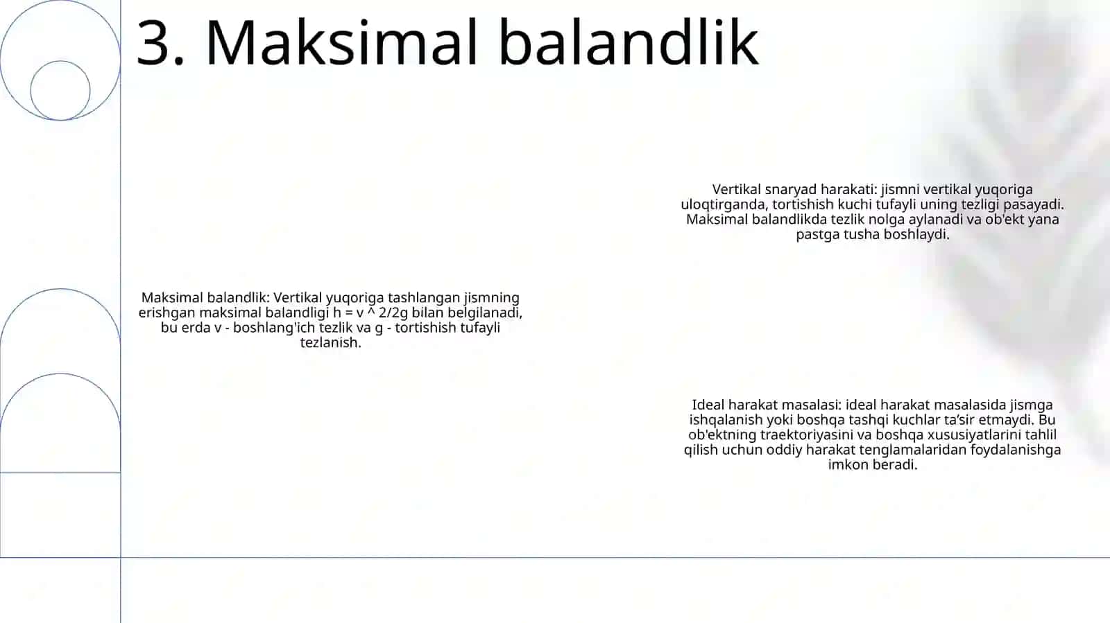 Yuqoriga Tik Otilgan Jism Harakati Va Oid Masala Tahlili 4