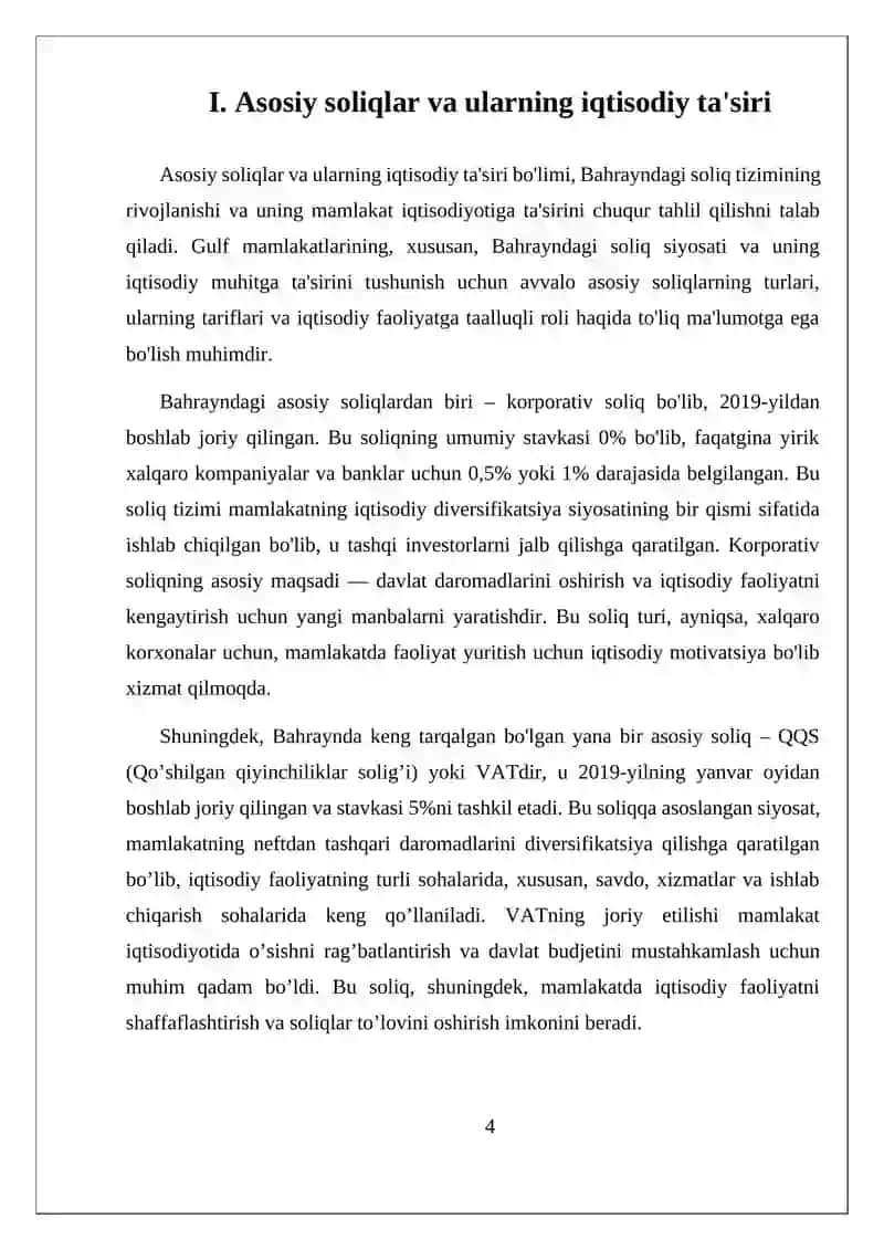 Bahreynning soliq siyosati va tizimining rivojlanishi 4