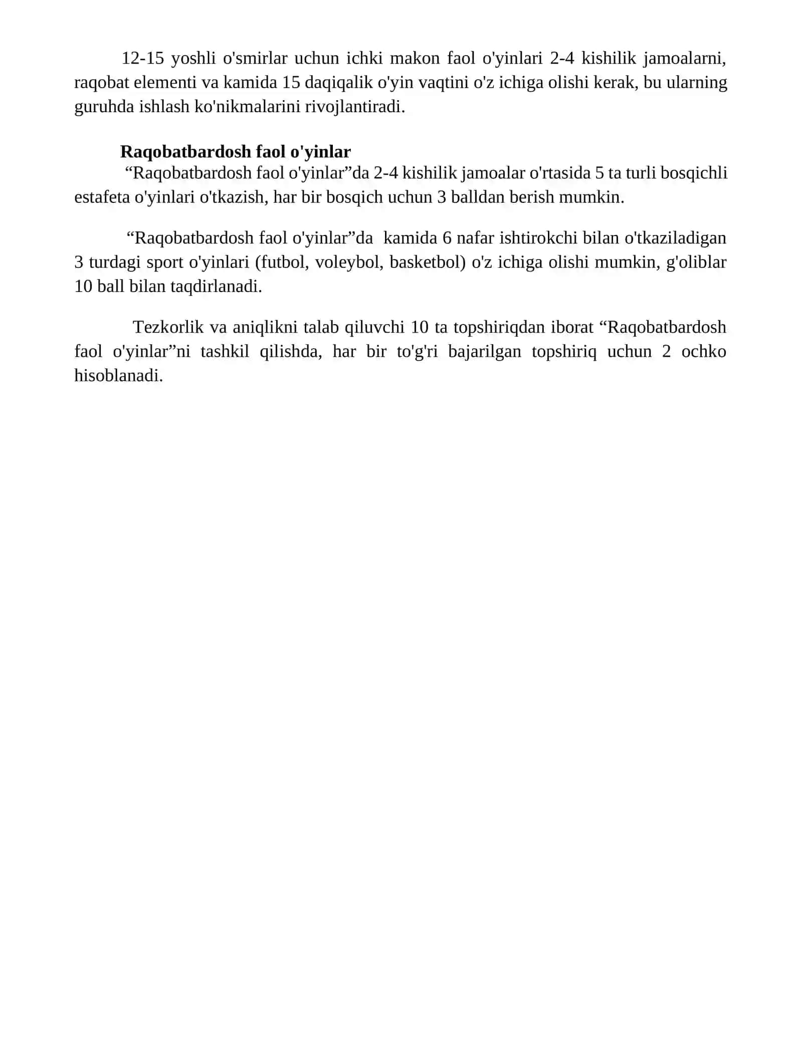 Harakatli o'yin namunalarini tayyorlash 4