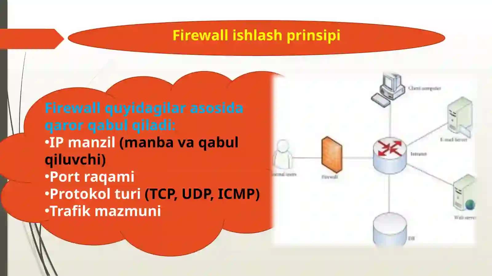 Tarmoqlararo ekranlarning turlari va funksiyalari hamda zamonaviy firewall’larning imkoniyatlari 4