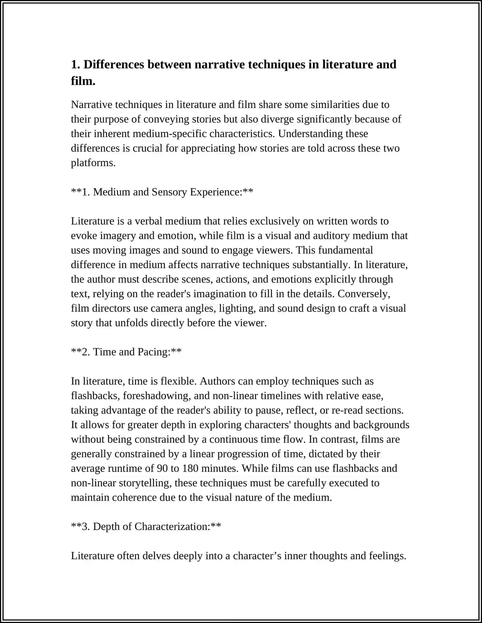 LITERATURE TO FILM: EXAMINE THE CHALLENGES AND TRANSFORMATIONS INVOLVED IN ADAPTING LITERARY WORKS INTO ADAPTATIONS FILMS 4