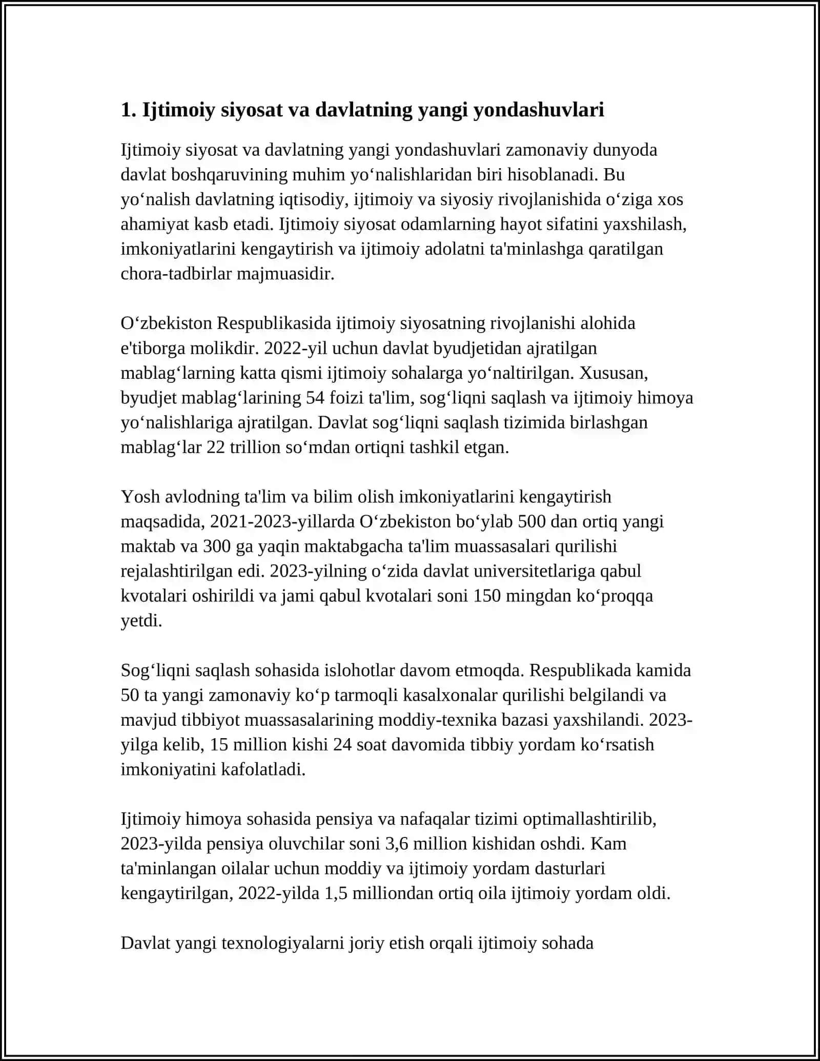 O‘zbekistonda Ijtimoiy Sohada Amalga Oshirilayotgan O‘zgarishlar 4