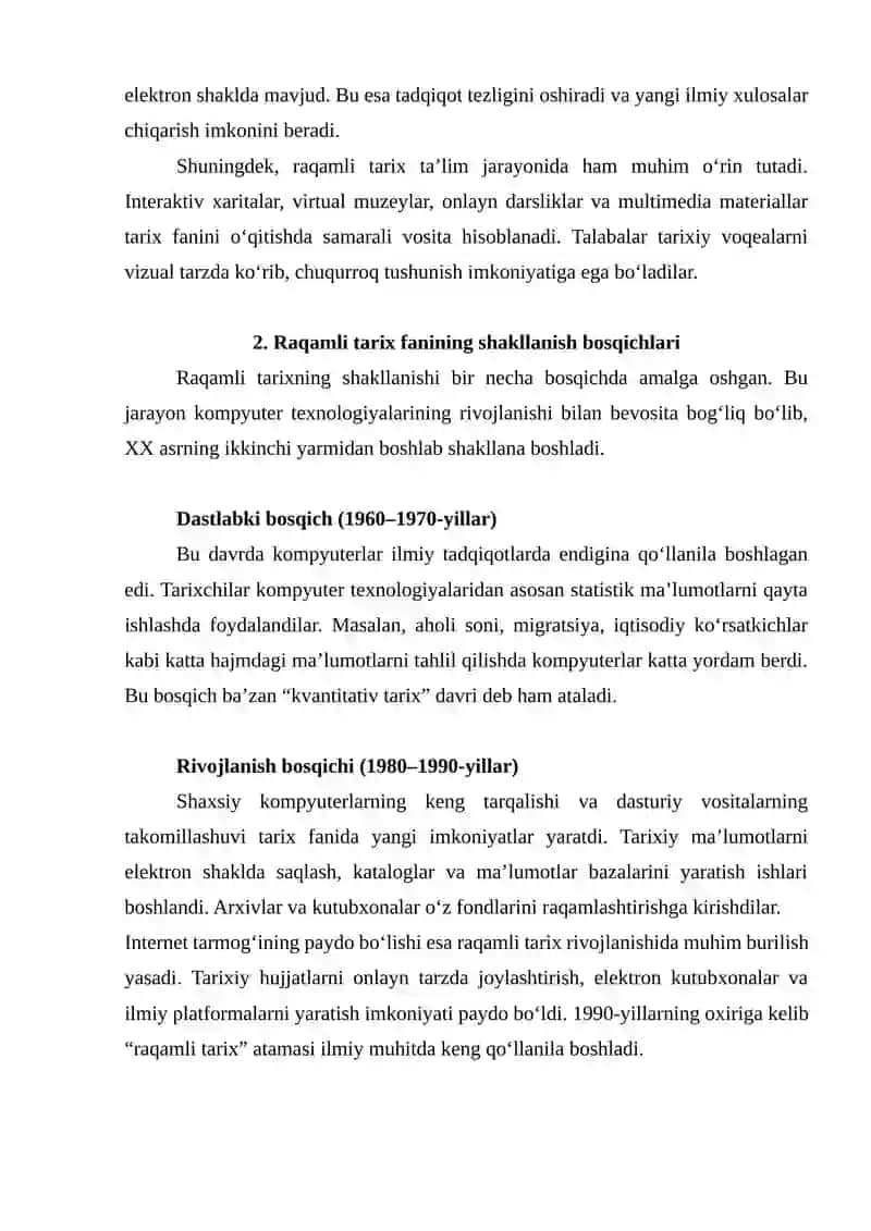 Raqamli tarix fanining shakllanishi va taraqqiyoti 4