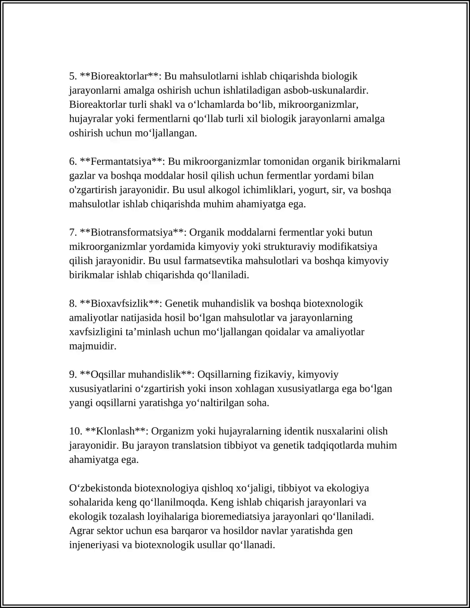 Biotexnologiya fanining asosiy tushunchalari 4