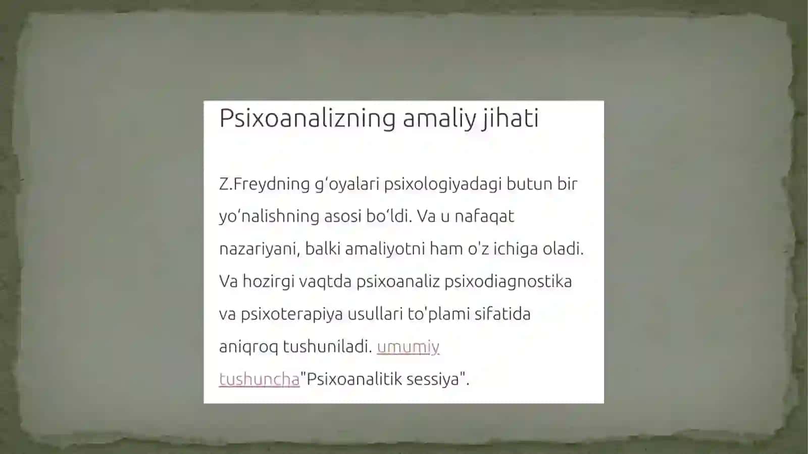 Psixoanaliz ta’limoti va uning tibbiyotdagi o‘rni 4