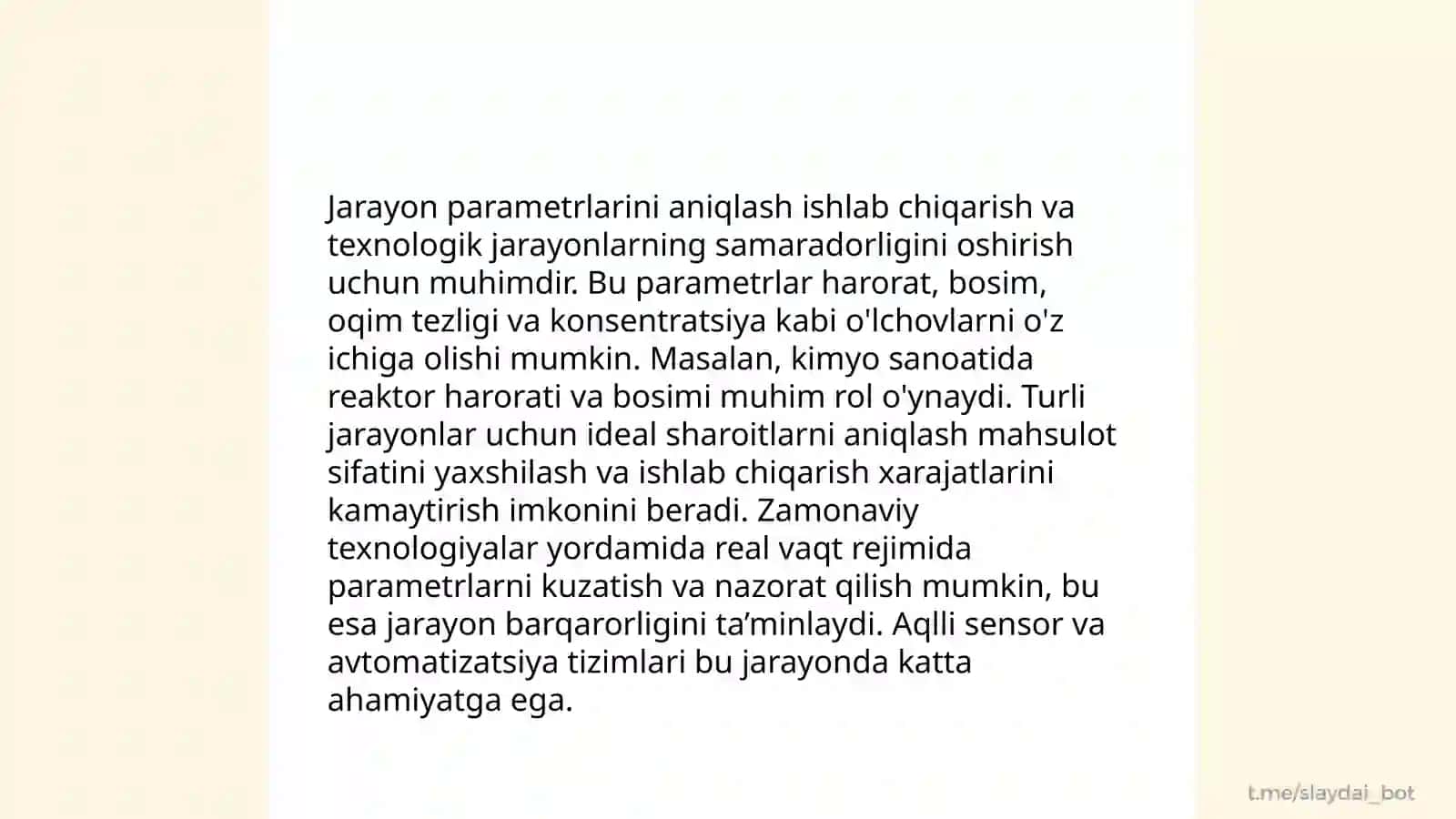 Texnologik jarayon omillarini tanlash va hisoblash 4