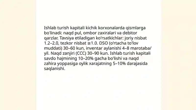 Kichik biznes korxonalari moliyasining xususiyatlari 4