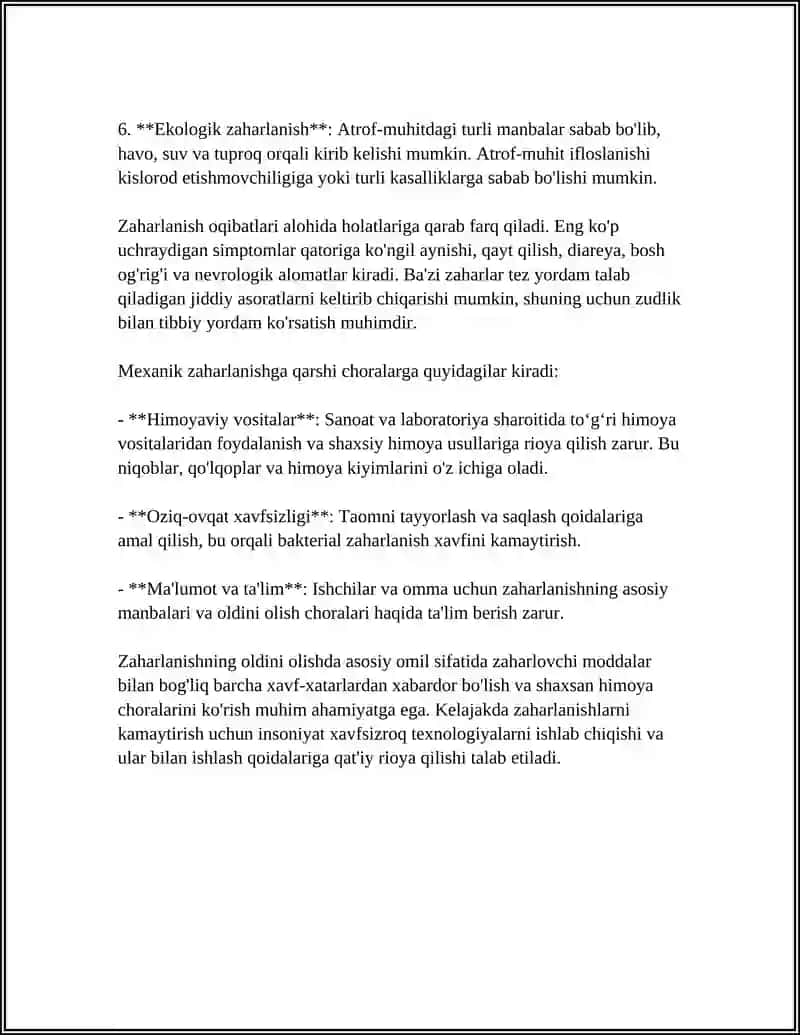 QO'PORUVCHILIK MAQSADIDA QO'LLANILISHI EHTIMOLI YUQORI BO'LGAN ZAHARLOVCHI MODDALAR VA ULARNI BARTARAF ETISH CHORA-TADBIRLARI 4