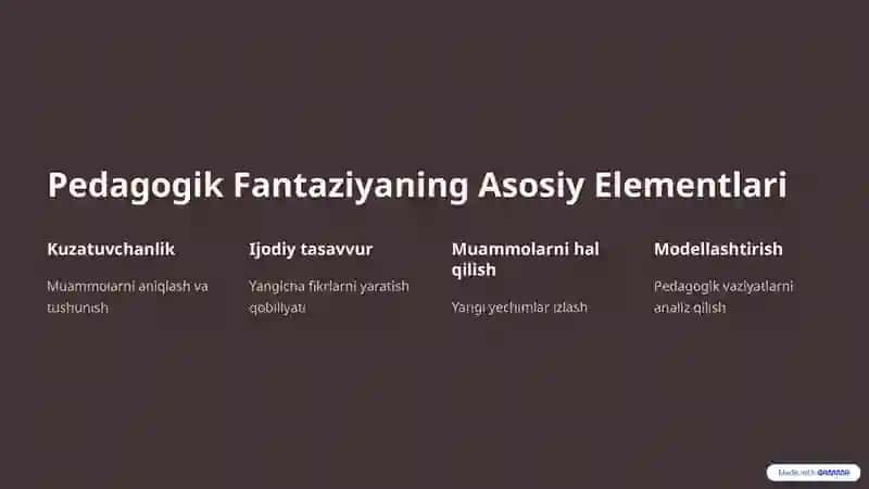 Pedagogik Fantaziya: Ta'limning Kaliti 4