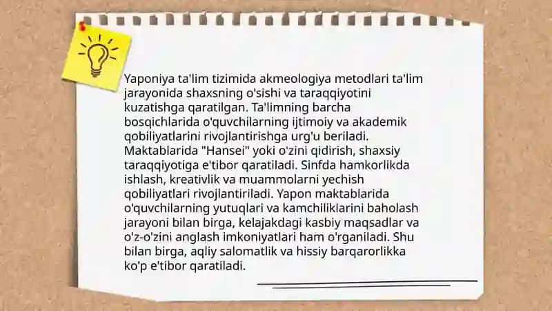 Sharq mamlakatlari (Yaponiya, Koreya, Xitoy)da pedagogik akmeologiya. 4