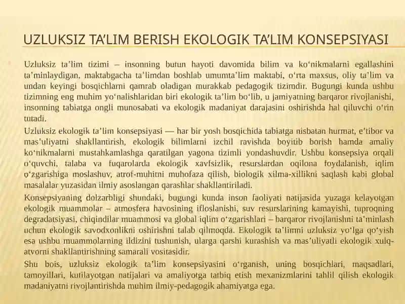 O‘zbekiston Respublikasi tabiatini asrashga doir qonunlarni o’rganish tahlil qilish 4