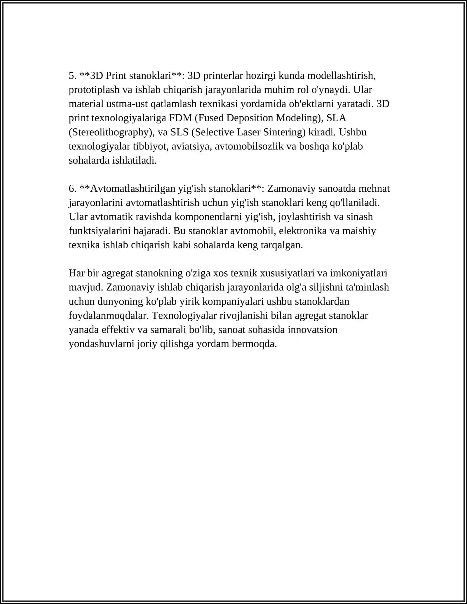 ZAMONAVIY AGRIGAT STANOKLARI XAQIDA 4
