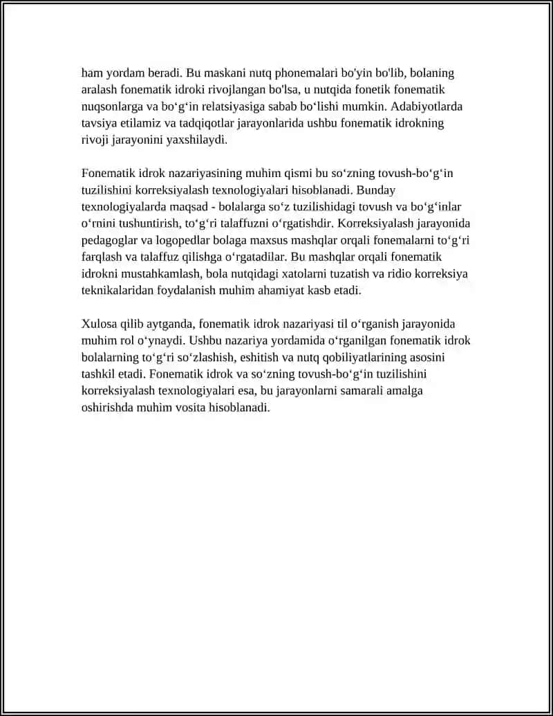 FONEMATIK IDROK VA SO'ZNING TOVUSH-BO'G'IN TUZILISHINI KORREKSIYALASH TEXNOLOGIYALARI 4