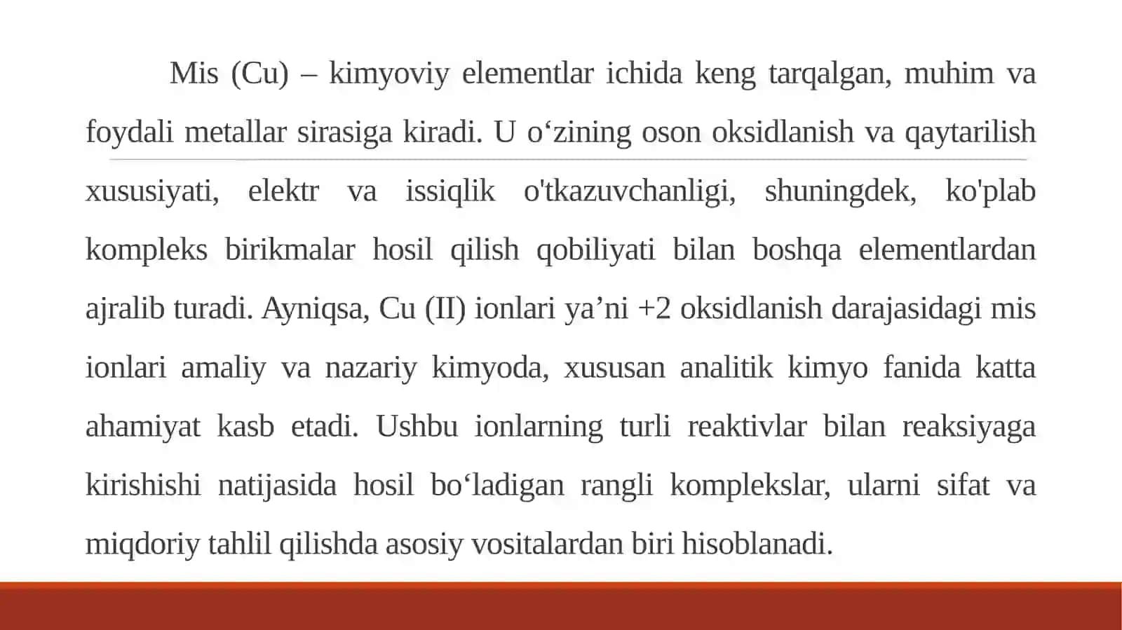Cu (II)ni ammiak bilan spektrofotometrik usulda aniqlashning optimal sharoitlarini o‘rganish 4